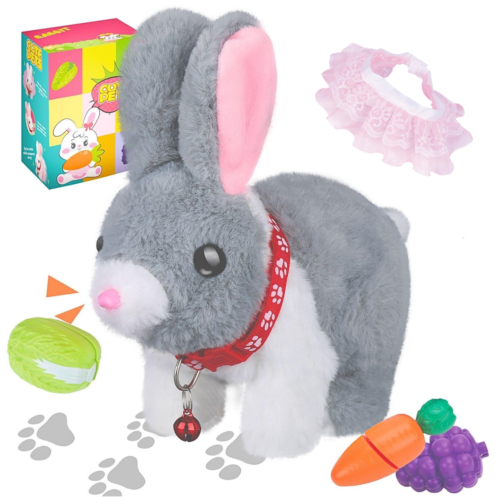 可動式＊fluffy teddy＊Rabbit Realistic Plush Rabbits 22cm Lifelike Furry Bunny Simulation